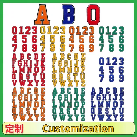 Large Chenille Letter Number Patches Iron On Embroidered Varsity Style Patches For Clothing Bag DIY Decoration Applique
