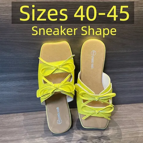 Damen Retro Plateau Slides Quadratische Zehen Schleife Mikrofaser Hausschuhe Modische Große Größe Lässige Sandalen Poetic Walk Schuhe