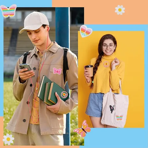 Cartoon Bus Butterfly Rainbow Heart Embroidered Patches For Clothing DIY Iron On Decorative Embroidered Apparel Repair Patches