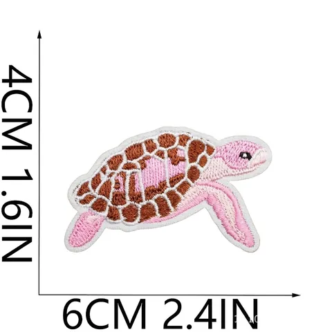 Pink Surfing Girl Theme Embroidered Patches Polyester Marine Sea Life Iron On Appliques For Clothes Decor DIY Sewing Accessories