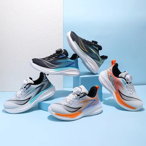 Baskets pour Enfants et Jeunes Chaussures de Course en Maille Respirante Avec Système de Cadran Rotatif Chaussures de Sport Légères