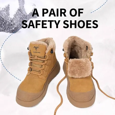 Sicherheitsschuhe Herren Anti-Smashing Durchstichfest Isoliert Winter Warm Fleece Gefüttert Wildleder Industrie Arbeitsschuhe