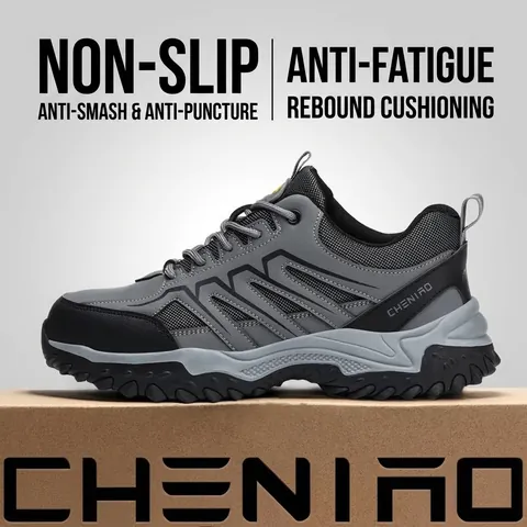 Safety Shoes Men Steel Toe Cap Puncture Proof Breathable Work Boots Lightweight Anti-slip Industrial Protective Footwear