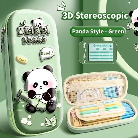 Large Capacity 3D EVA Pencil Case Cute Capybara Panda Astronaut Relief Stationery Box Waterproof Student Pencil Pouch School Supplies Gift