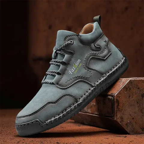 Men Motorcycle Martin Boots Winter Microfiber Leather Warm Outdoor Short Boots Large Size 48 Fashion Non-Slip Boots