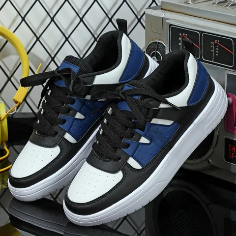 Trendy Platform Casual Sneakers For Men Women Fashion Outdoor Streetwear Lace Up Color Block Board Shoes Couple Soft Sole