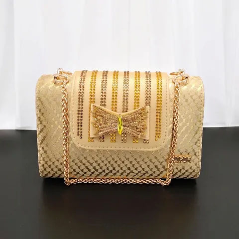 Women Snake Pattern Bronzing Bow Chunky Heel Sandals And Chain Clutch Bag Banquet Party Wedding Shoes Bag Combo