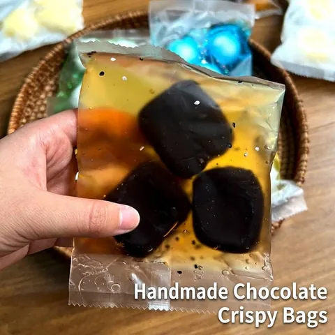 Handmade Crunchy Squishy Ball Stress Relief Toy Glitter Liquid Bursting Squeeze Bag Toy For Adults Kids Relaxation