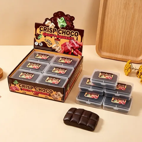 Knapperige Chocolade Blok Squishy Speelgoed Simulatie Voedsel Stressverlichting Speelgoed Dekompressie Speelgoed Voor Volwassenen