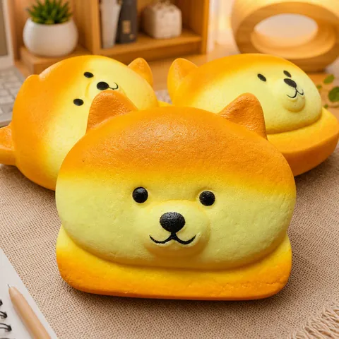 Simulation Brot Shiba Inu Squishy Slow Rebound Stressabbau Spielzeug Für Erwachsene Jugendliche PU Schaum Süßes Tier Quetschspielzeug Heim Büro Dekoration