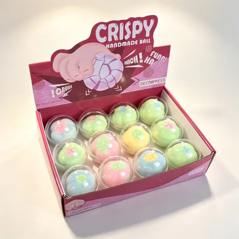 Handmade Crispy Ball Squishy Decompression Stress Relief Toy TPR Squeezy Ball For Anxiety Relief Office Relaxing Adults Kids