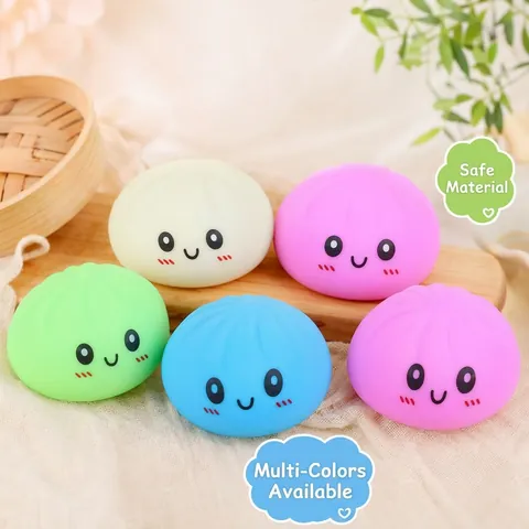 Χαριτωμένο Squishy Ψωμάκι με Emoji Παιχνίδι Ανακούφισης από το Στρες Μαλακό TPR Προσομοίωση Ψωμιού στον Ατμό Αισθητηριακό Παιχνίδι για το Άγχος Ενήλικες Παιδιά