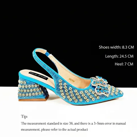 Women Pointed Toe High Heels And Clutch Bag Set Rhinestone Bow Banquet Dress Shoes Glitter Crystal Decor Pumps For Wedding Party