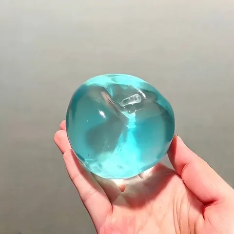 Crystal Apple Clear Squishy Toy For Stress Relief Blue Pink Green TPR Fruit Shaped Slow Rebound Squeeze Toy For Adults Kids