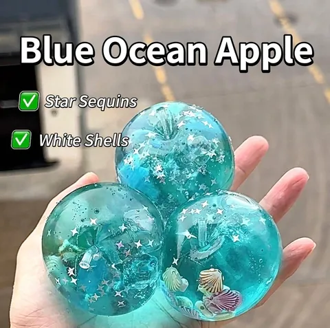 Ozean Apfel Form Stressabbau Quetschspielzeug Transparent Maltose Gefülltes Handdrücken Sensorisches Fidget Spielzeug Zur Entspannung