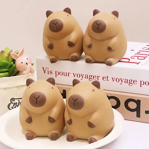 Cute Capybara Squishy Toy Slow Rebound Soft TPR Animal Shape Stress Relief Squeeze Toy For Kids Adults Office Decor