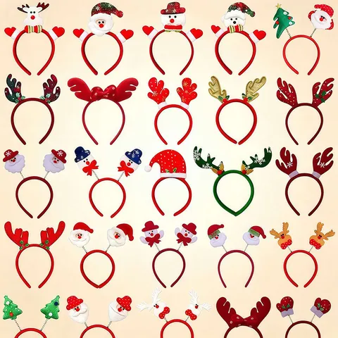 Weihnachten Rentier Geweih Stirnband Weihnachtsmann Schneemann Kopfschmuck Für Kinder Erwachsene Xmas Party Dekor Leuchtendes Haar Zubehör
