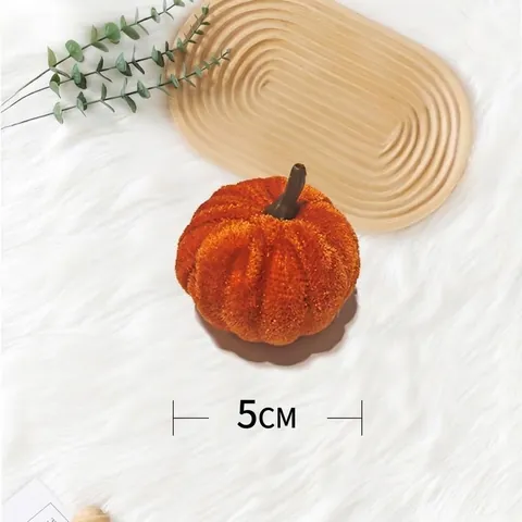 Artificial Velvet Pumpkin Decor Realistic Foam Fabric Pumpkin Ornament For Halloween Thanksgiving Autumn Home Decoration Accessories