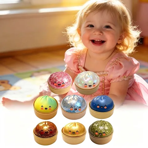 Simulazione di Panino al Vapore Squishy Giocattolo Antistress Morbido TPR Cartone Animato Faccia Sorridente Panino Decompressione Con Base per Bambini Adulti