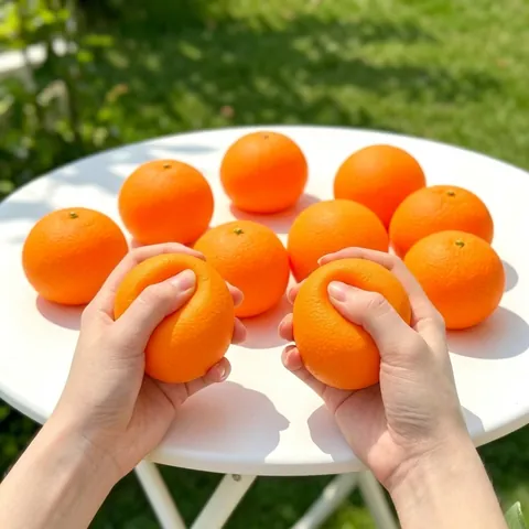 Simulation Orange Squishy Stress Relief Toy Soft Rubber Fruit Squeeze Toy For Office Adults Kids Hand Grip Training