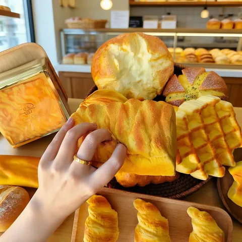 Simulation Bread PU Foam Squishy Slow Rebound Stress Relief Toy Soft Fidget Toy Bread Novelty Toy Gift