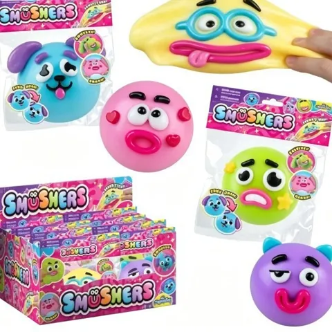 Smushers Funny Face Squishy Stress Relief Toy Soft TPR Squeeze Ball For Kids Adults Anxiety Reliever Desktop Fidget Toy