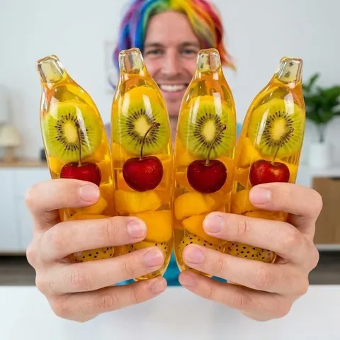 Kreative Simulation Banane Squishy Spielzeug Transparente Langsame Rückfederung Malzzucker Gelee Stressabbau Spielzeug Mit Fruchtstücken