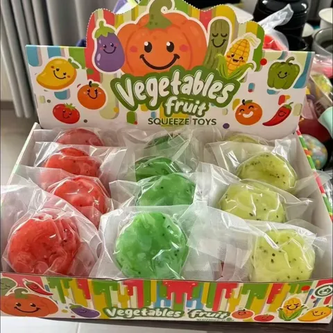 Smoothie Fruit Squishy Stress Relief Toy TPR Watermelon Kiwi Apple Fun Squeeze Sensory Toy For Adults Teens Relaxation