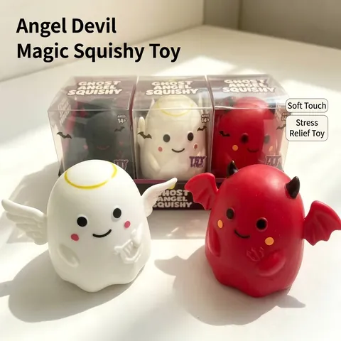 Halloween Ghost Angel Squishy Toy TPR Soft Slow Rebound Stress Relief Toy Chibi Ghost For Halloween Party Gift