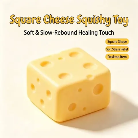 Realistic Cheese Squishy Toy Stress Relief Squeeze Toy TPR Soft Rubber Simulation Food Play Sensory Toy Office Gift