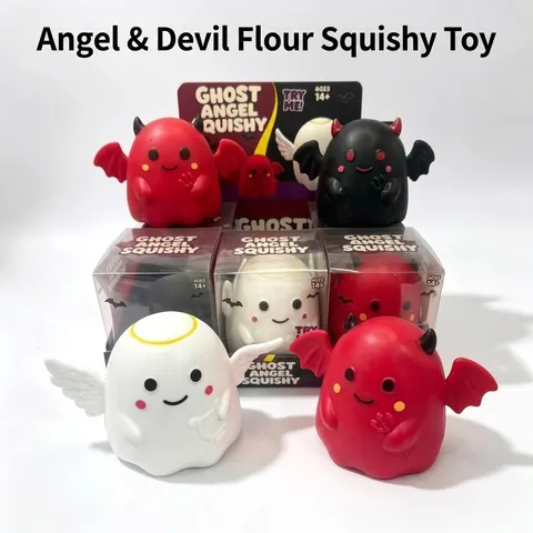 Halloween Ghost Angel Squishy Toy TPR Soft Slow Rebound Stress Relief Toy Chibi Ghost For Halloween Party Gift