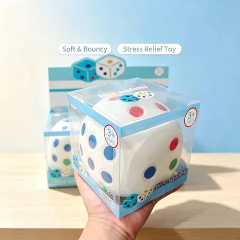 Dado Blanco Grande Juguete Blandito Rebote Lento Alivio del Estrés Forma de Dado Juguete Sensorial para Niños Adultos