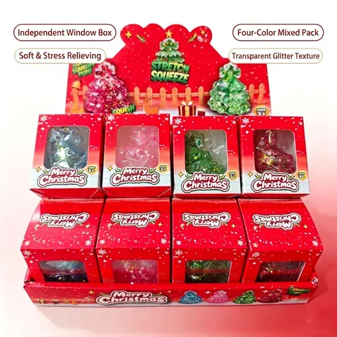 Juguete Squishy de Árbol de Navidad con Brillantina Textura de Maltosa Alivio del Estrés Juguete para Apretar Niños Adultos Regalo de Fiesta