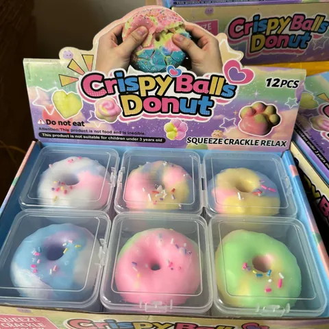 Simulated Crispy Donut Squishy Stress Relief Sensory Toy Cute Cat Paw Heart Macaron Colors Decompression Squeeze Toy For Adults Kids Office Relaxing