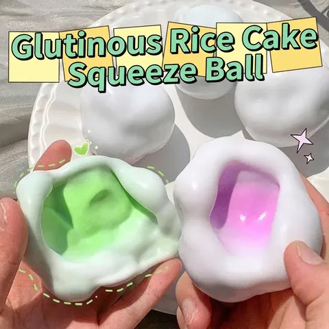 Jouet Anti-Stress Squishy Mochi à la Peau de Neige Balle de Pression en Silicone Souple pour l'Anxiété Adultes Enfants Jouet de Décompression