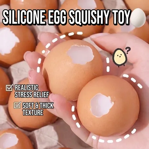 Simulation Eierschale Squishy Spielzeug Slow Rebound Sensorische Stressabbau Silikon Simulation Lebensmittel Spielzeug Für Erwachsene Und Kinder