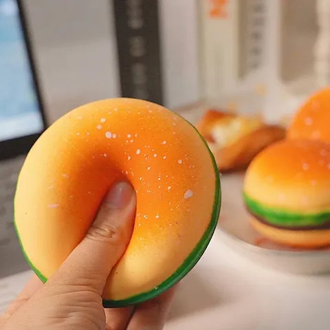 Simulation Hamburger Squishy Spielzeug Langsamer Rücklauf Stressabbau Neuheit Sensorisches Greifspielzeug Für Mädchen Jungen