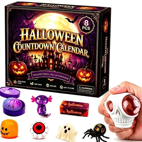 Calendario del Conto alla Rovescia dell'Avvento di Halloween Blind Box Spaventoso Slow Rebound Squishy Antistress Fantasma Zucca Regalo