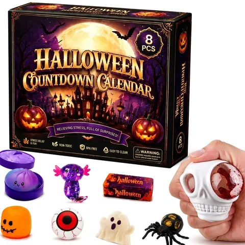 Calendario del Conto alla Rovescia dell'Avvento di Halloween Blind Box Spaventoso Slow Rebound Squishy Antistress Fantasma Zucca Regalo
