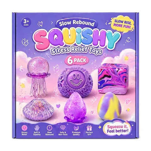 Slow Rebound Stress Relief Squishy Toys Assorted Shapes Fidget Toy For Office Adults Kids Multicolor Animal Food Squishies