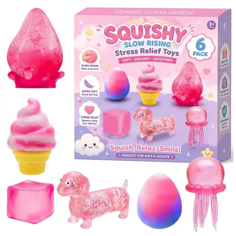 Slow Rebound Stress Relief Squishy Toys Assorted Shapes Fidget Toy For Office Adults Kids Multicolor Animal Food Squishies