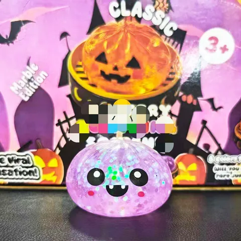 Halloween Fantasma Calabaza Squishy Juguete Antiestrés Dibujos Animados Mystery Blind Box TPR Juguete para Apretar para Niños Adultos Fiesta
