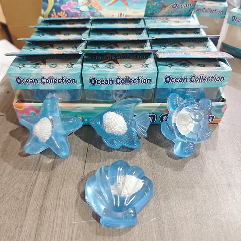 Ocean Series Sea Animal Squishy Toy Slow Rising Stress Relief Soft TPR Transparent Blue Fish Starfish Turtle Shell Sensory Toy for Kids Adults