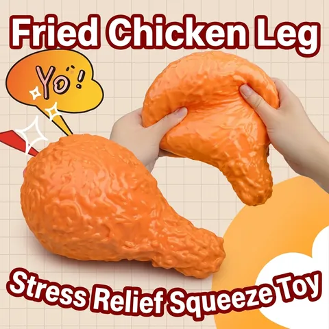 Jumbo Simulation Fried Chicken Leg Squishy Toy Slow Rebound Stress Relief Toy For Kids Adults Funny Food Squeeze Toy