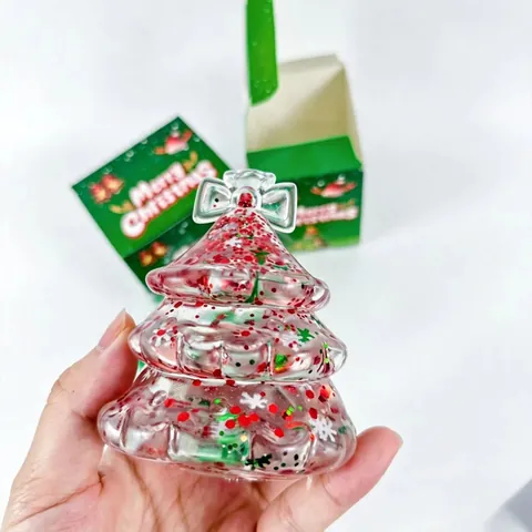 Jouet Squishy Sapin de Noël Soulagement du Stress Paillettes Colorées Rempli de Maltose Rebond Lent Jouet Sensoriel pour Cadeau de Noël