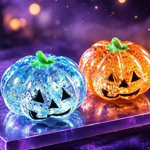 Halloween Pumpkin Head Squishy Toy Glitter Maltose Slow Rebound Stress Relief Toy Jack-o-Lantern TPR Pumpkin Squishy Toy Gift