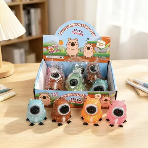 Παιχνίδι Squishy Καπιμπάρα Κινούμενα Σχέδια Ζώο Παιχνίδι Ανακούφισης από το Στρες Με Χρυσόσκονη και Γέμιση Μαλτόζης Μαλακό TPR Παιχνίδι Πίεσης για Ενήλικες Παιδιά