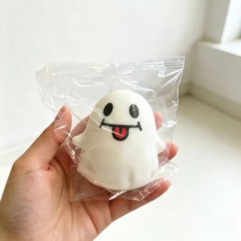 Lindo Juguete Squishy de Fantasma de Halloween TPR Alivio del Estrés Rebote Lento Fantasma para Decoración de Fiesta Regalo