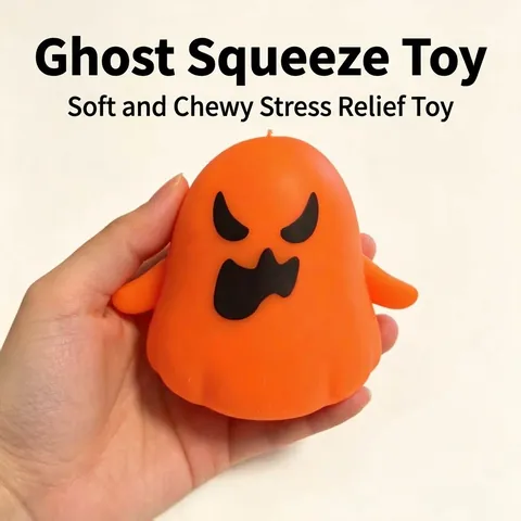 Lindo Juguete Squishy de Fantasma de Halloween TPR Alivio del Estrés Rebote Lento Fantasma para Decoración de Fiesta Regalo