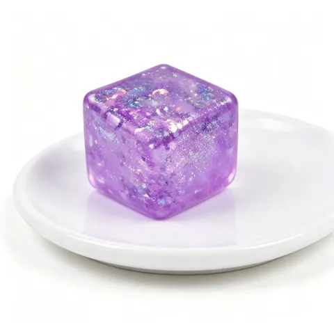Aurora Glitter Squishy Ice Block Slow Rebound Stress Relief Toy TPR Cube Decompression Fidget Toy For Kids Adults